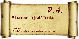 Pittner Ajnácska névjegykártya